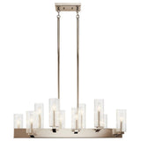 Cleara 10 Light Linear Chandelier by Kichler, Finish: Nickel Polished, Gold, ,  | Casa Di Luce Lighting