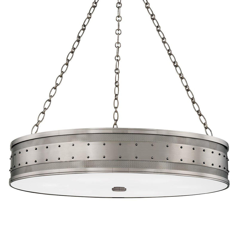 Gaines Pendant by Hudson Valley, Finish: Historic Nickel-Hudson Valley, Size: Large,  | Casa Di Luce Lighting