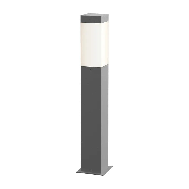 Square Column LED Bollard By Sonneman Lighting, Size: Medium, Finish: Textured Gray