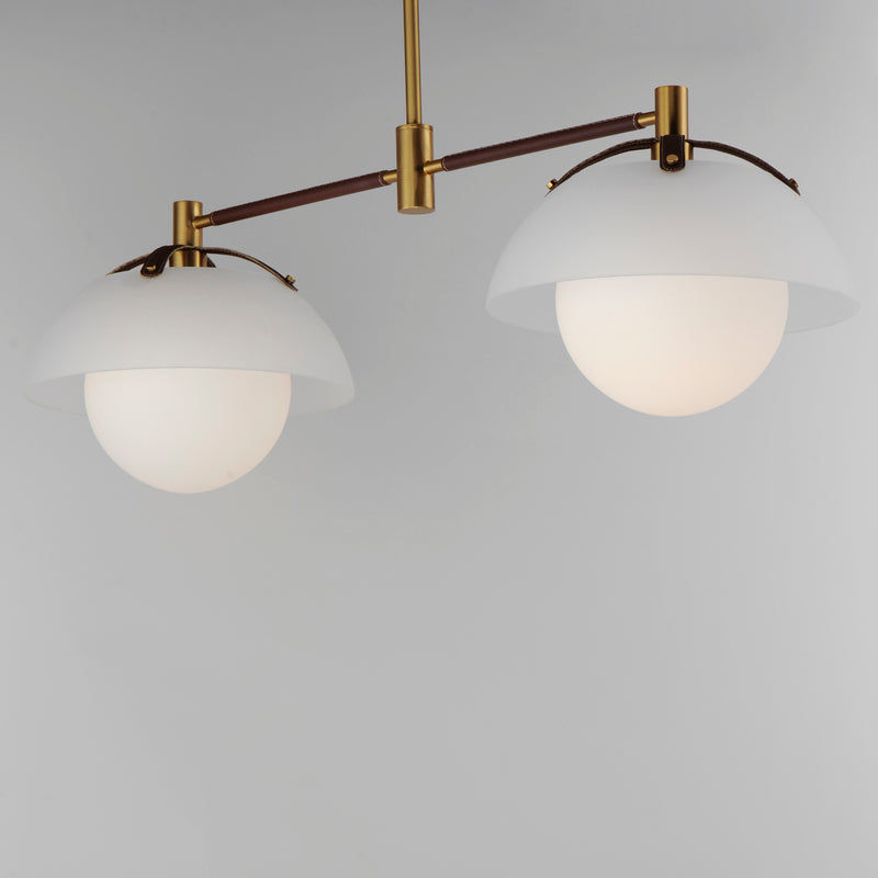 Domain 2 Light Suspension By Studio M, Finish: Natural Aged Brass