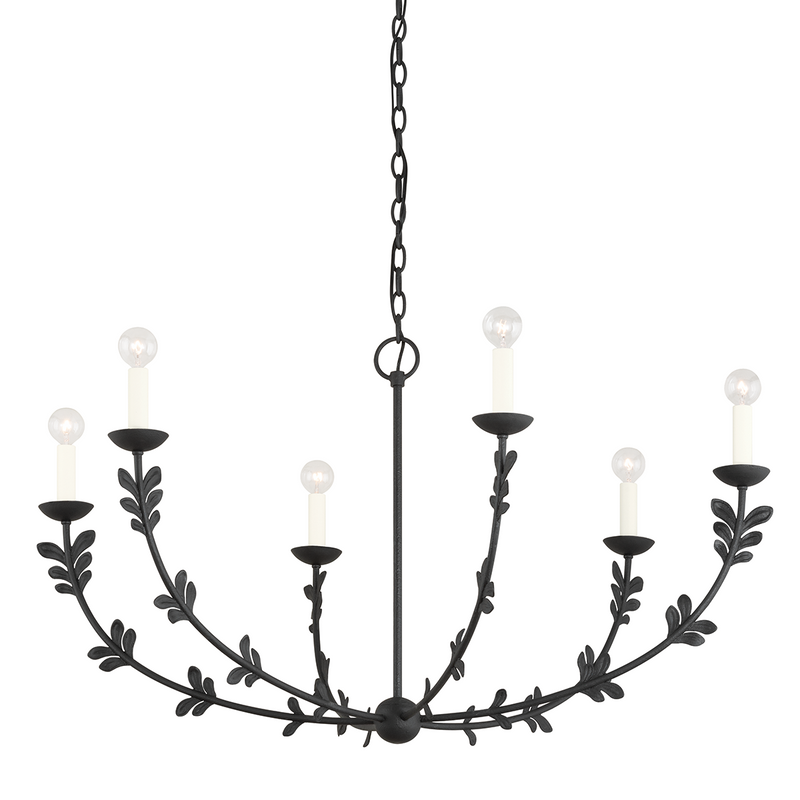 Florian Chandelier By Troy Lighting, Size: Medium, Finish: Forged Iron