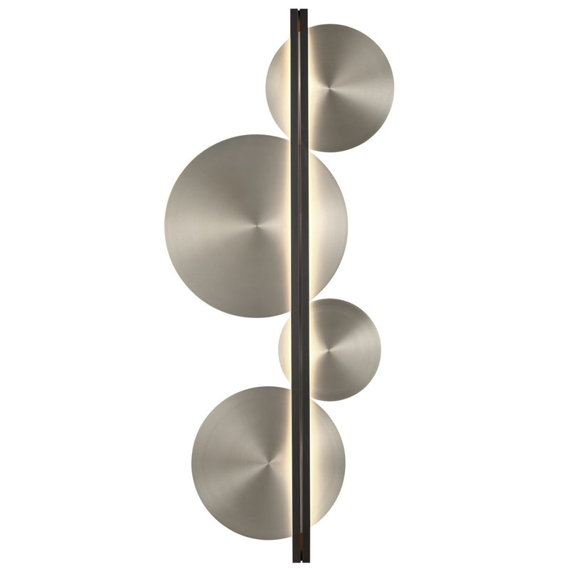 Strate Moon Wall Light By CVL, Finish: Satin Graphite, Color: Satin Nickel