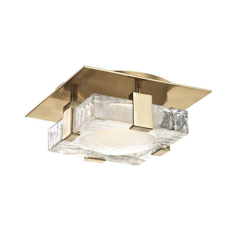 Bourne LED Wall Sconce-Flushmount by Hudson Valley, Finish: Brass Aged, Size: Small,  | Casa Di Luce Lighting