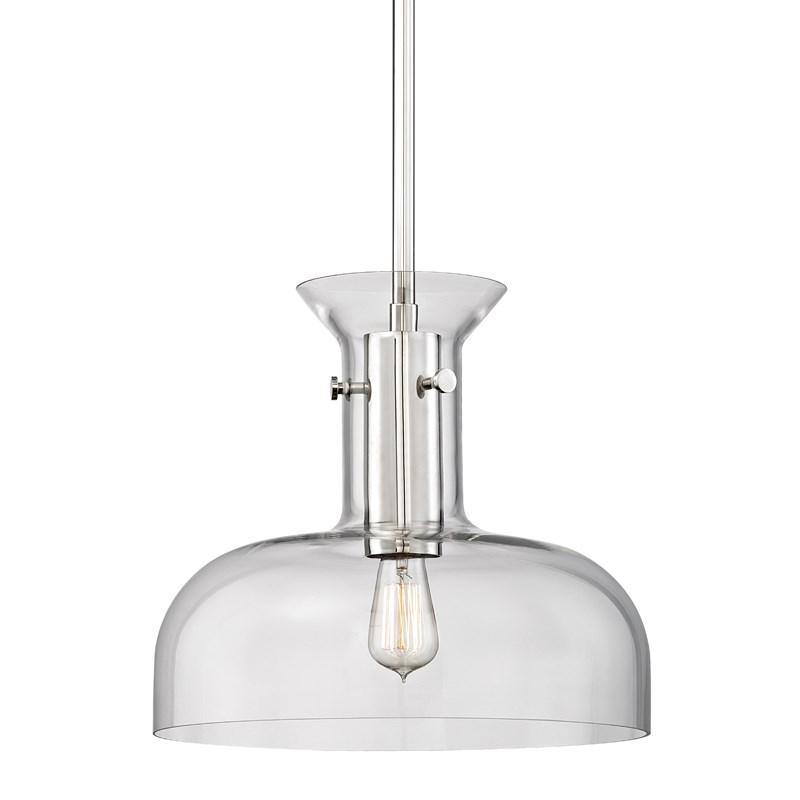 Coffey Pendant by Hudson Valley, Finish: Nickel Polished, Size: Large,  | Casa Di Luce Lighting