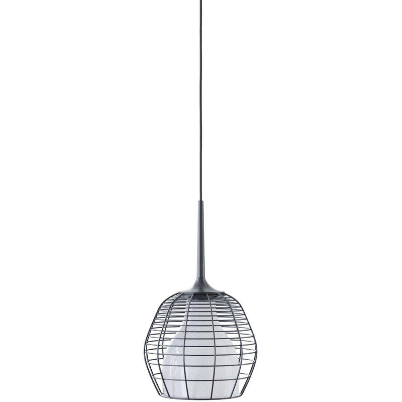 Cage Small Suspension by Diesel Living with Lodes, Color: White, Finish: Black, Canopy Color: Matt Black | Casa Di Luce Lighting