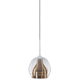 Cage Small Suspension by Diesel Living with Lodes, Color: Bronze, Finish: White, Canopy Color: Matt Black | Casa Di Luce Lighting