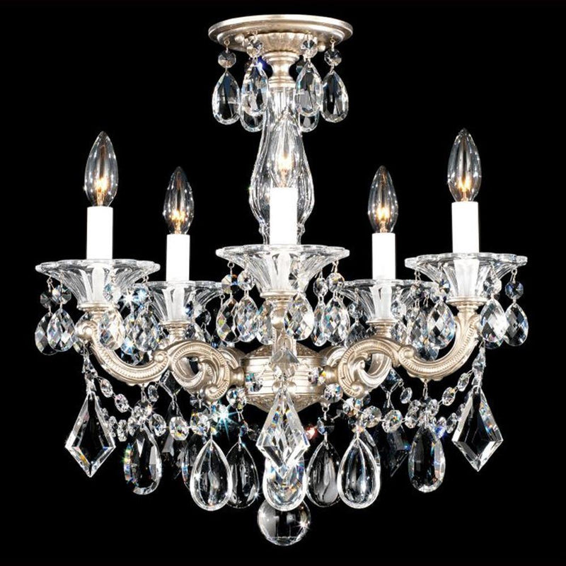 La Scala 5345 Chandelier by Schonbek, Finish: Silver Antique-Schonbek, Crystal Color: Crystal-Schonbek,  | Casa Di Luce Lighting