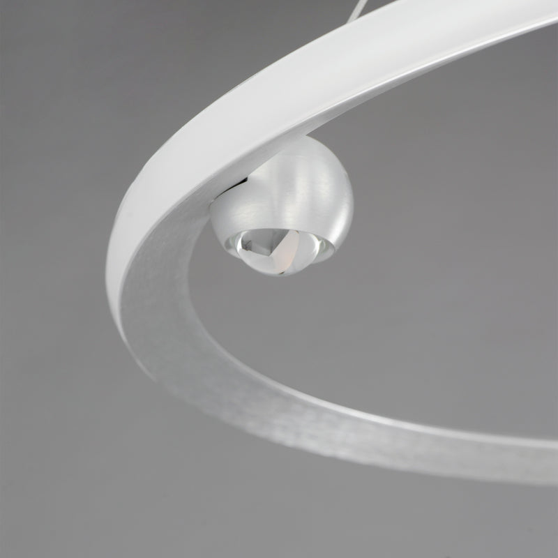 Nodes LED Chandelier By ET2, Finish: Brushed Aluminum, Diameter: 40 inch