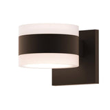 Bronze Reals Up/Down Outdoor LED Wall Sconce White Cylinder Lens by Sonneman Lighting