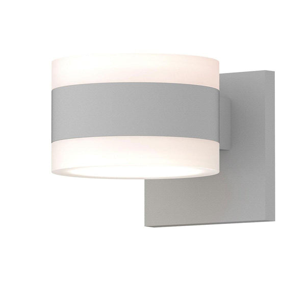 White Reals Up/Down Outdoor LED Wall Sconce White Cylinder Lens by Sonneman Lighting