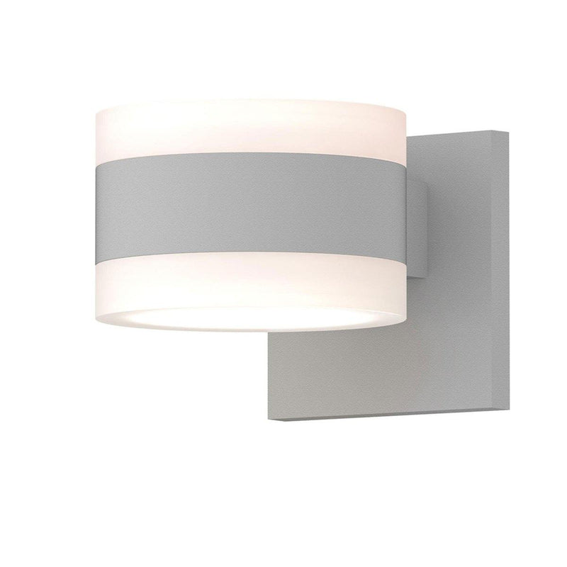 White Reals Up/Down Outdoor LED Wall Sconce White Cylinder Lens by Sonneman Lighting