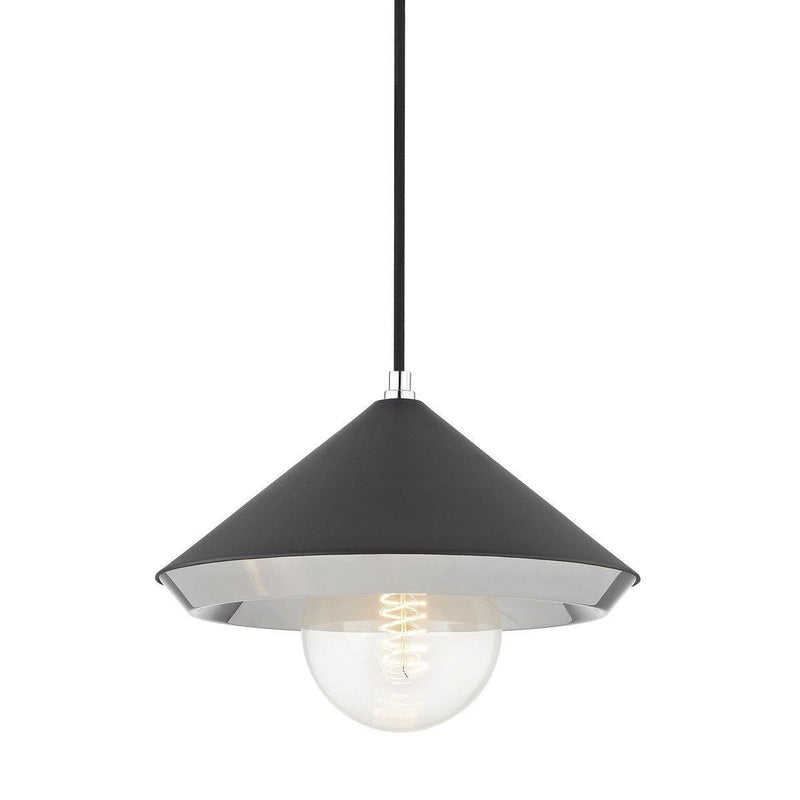 Marnie Pendant by Mitzi, Color: Black, Finish: Nickel Polished, Size: Large | Casa Di Luce Lighting