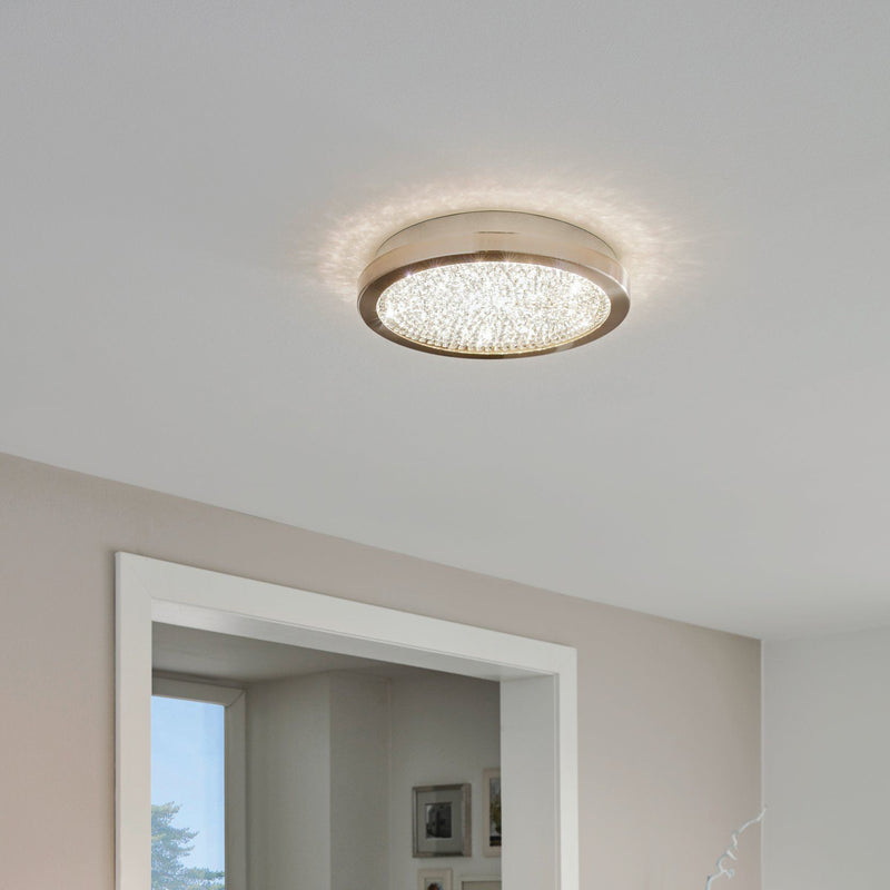 Arezzo Ceiling Light By Eglo - Satin Nickel Color on the ceiling