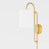 Caroline Wall Sconce By Mitzi - Aged Brass Closer View