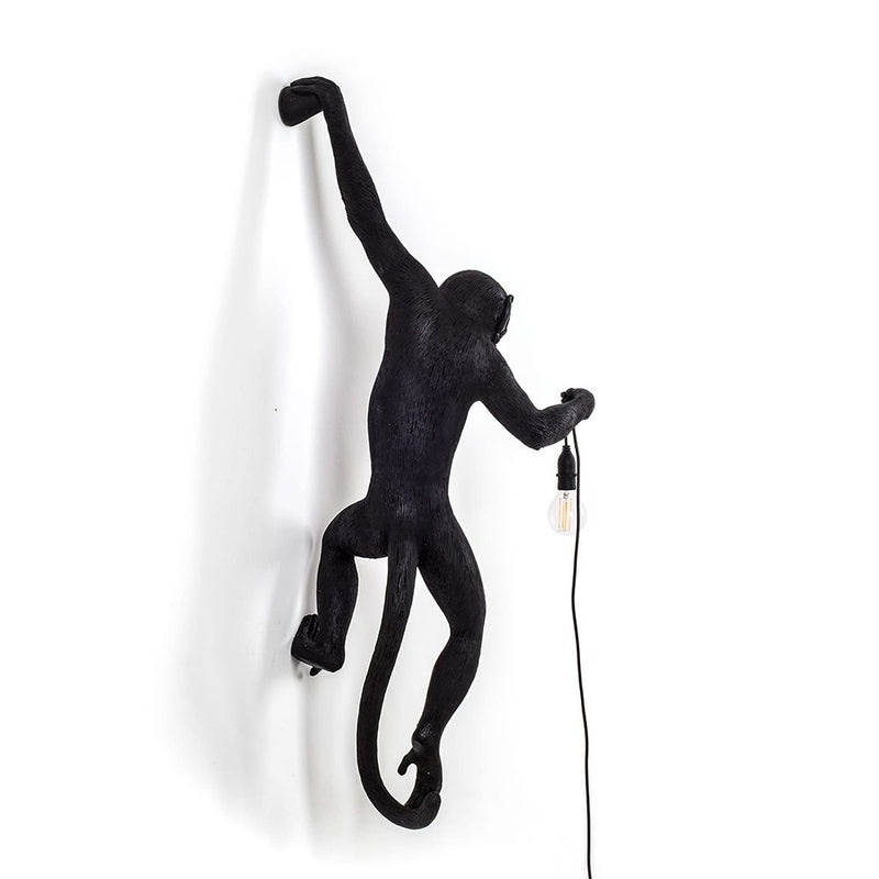The Monkey Lamp Hanging Version Left By Seletti, Finish: Black