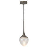 Louis Pendant By CVL, Finish: Satin Graphite, Glass Type: Clear And Patterned, Size: X Large