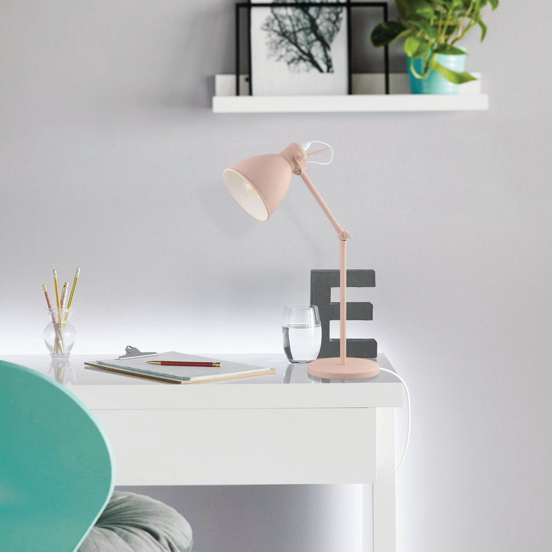 Priddy Table Lamp By Eglo - Pastel Apricot Color on the table