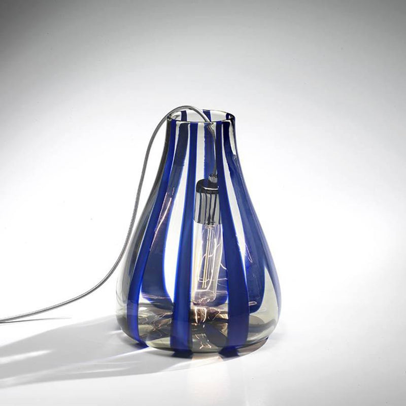 Luce Liquida Table Lamp by Zafferano, Color: Grey Blue Stripes-Zafferano, ,  | Casa Di Luce Lighting