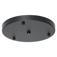Three Light Round Canopy By Eglo - Black Color Backplate Ceiling Fixture