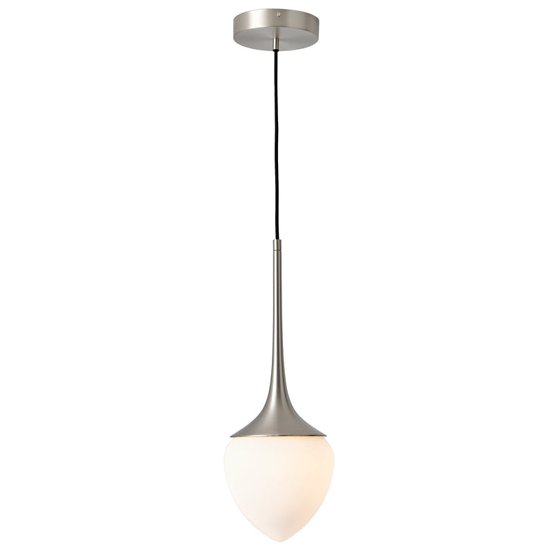 Louis Pendant By CVL, Finish: Satin Nickel, Glass Type: Opal, Size: X Large