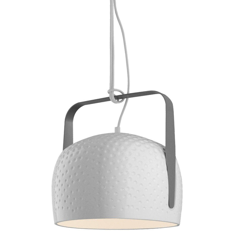 Bag Textured Pendant by Karman, Color: Textured Glossy White-Karman, Size: Small,  | Casa Di Luce Lighting