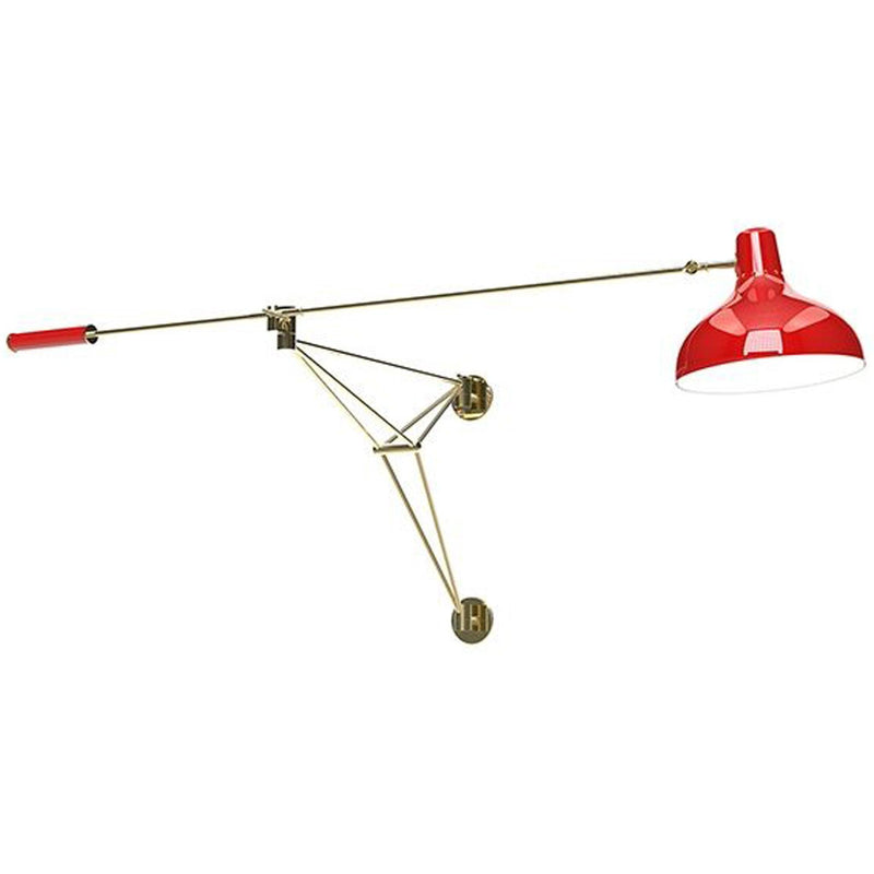 Gold Plated and Glossy Red Diana Wall Lamp by Delightfull