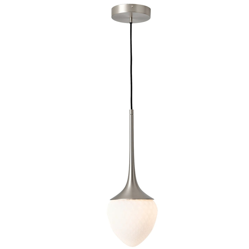 Louis Pendant By CVL, Finish: Satin Nickel, Glass Type: Opal And Patterned, Size: X Large