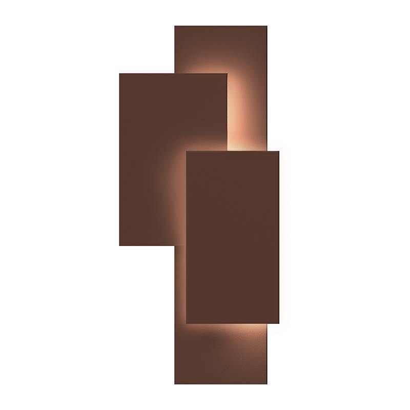 Offset Panels Indoor-Outdoor LED Wall Sconce by Sonneman, Finish: Bronze, ,  | Casa Di Luce Lighting