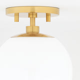 Stella Semi Flush Ceiling Light By Mitzi - Aged Brass Closer View