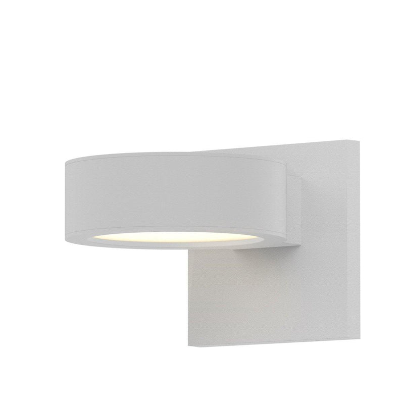 White Reals Downlight Outdoor LED Wall Sconce Plate Cap with Plate Lens by Sonneman Lighting
