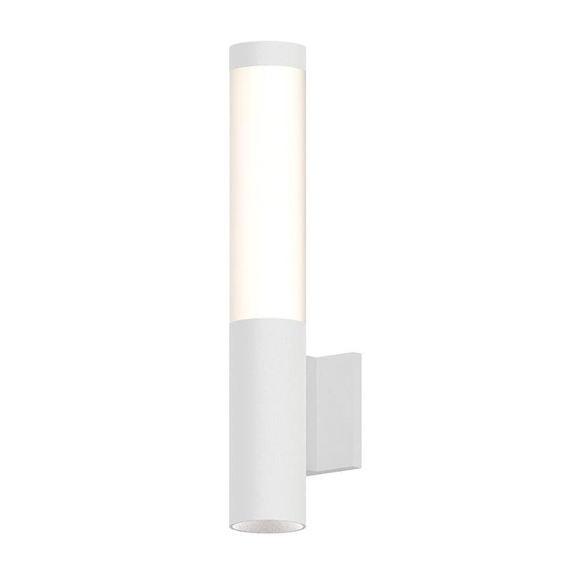 White Round Column Indoor/Outdoor LED Wall Sconce by Sonneman Lighting