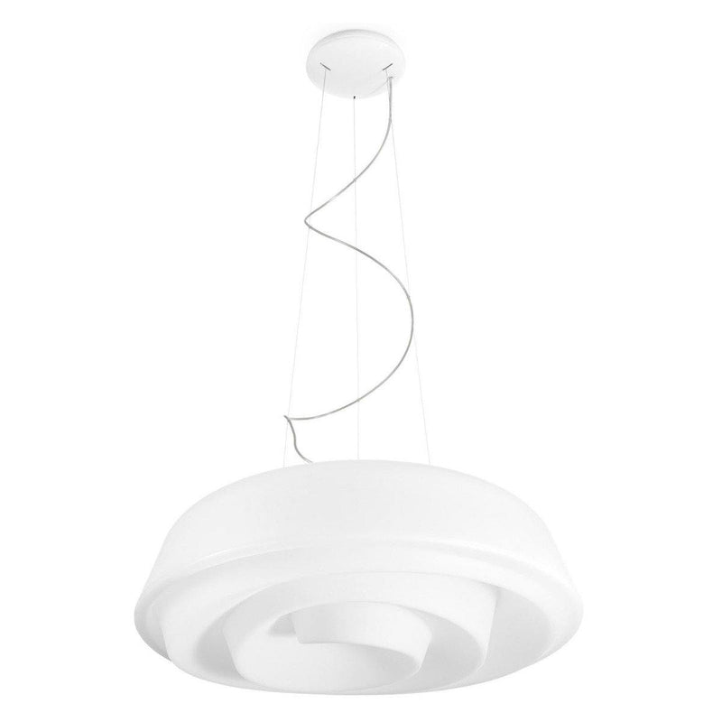 Embossed White Large Rose Pendant by Linea Light

