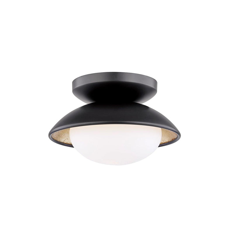 Cadence Semi-flush Ceiling Light by Mitzi, Finish: Black Lustro/Gold Leaf Combo-Mitzi, Size: Small,  | Casa Di Luce Lighting