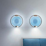 Horo A1 Wall Lamp By Masiero, Finish: Light Blue Glass