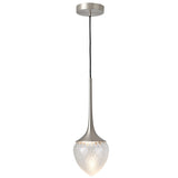 Louis Pendant By CVL, Finish: Satin Nickel, Glass Type: Clear And Patterned, Size: X Large