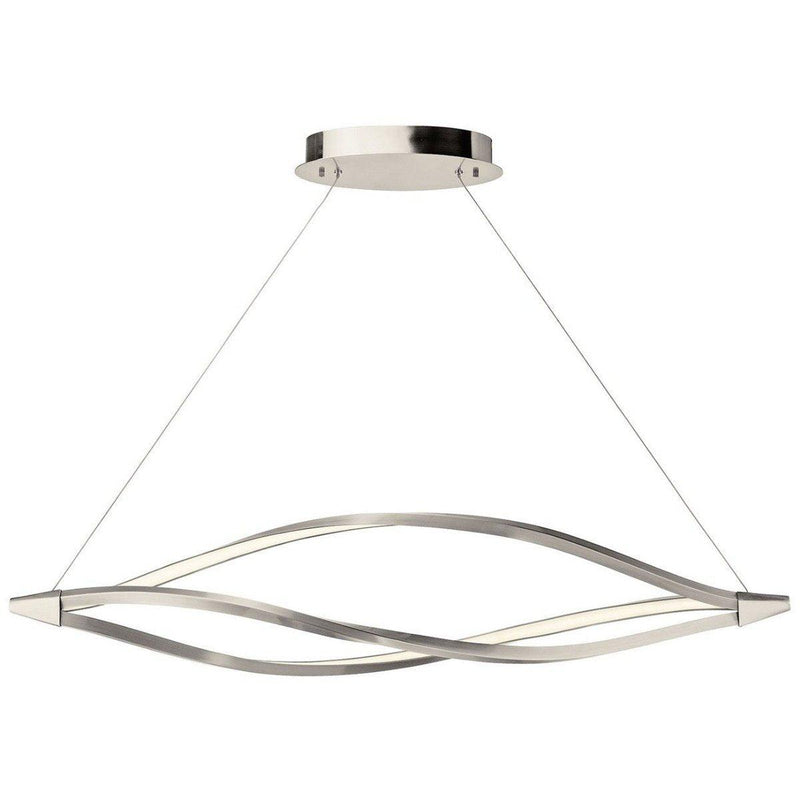 Meridian LED Linear Suspension by Kichler, Finish: Nickel Brushed, Size: Large,  | Casa Di Luce Lighting