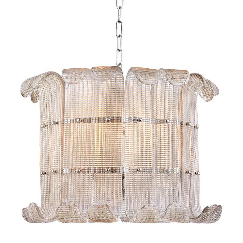 Brasher Chandelier by Hudson Valley, Finish: Nickel Polished, Size: Large,  | Casa Di Luce Lighting