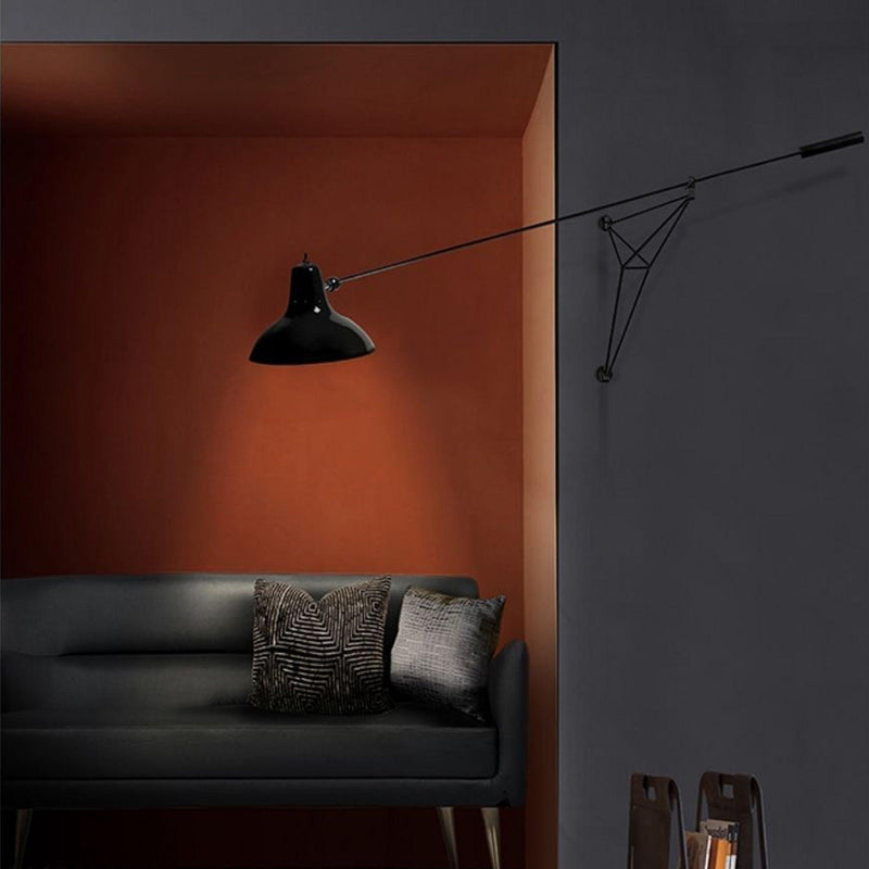 Nickel Plated and Glossy Black Diana Wall Lamp by Delightfull