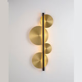 Strate Moon Wall Light By CVL, Finish: Satin Graphite, Color: Satin Brass