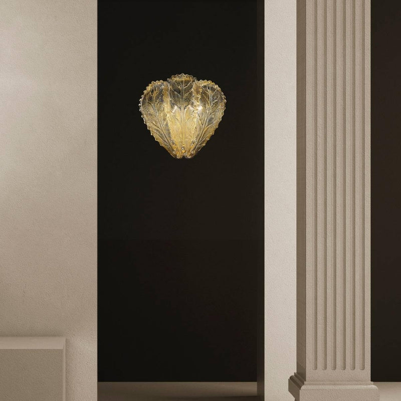 Bembo Wall Light by Sylcom, Color: Clear, Finish: Polish Gold, Size: Large | Casa Di Luce Lighting