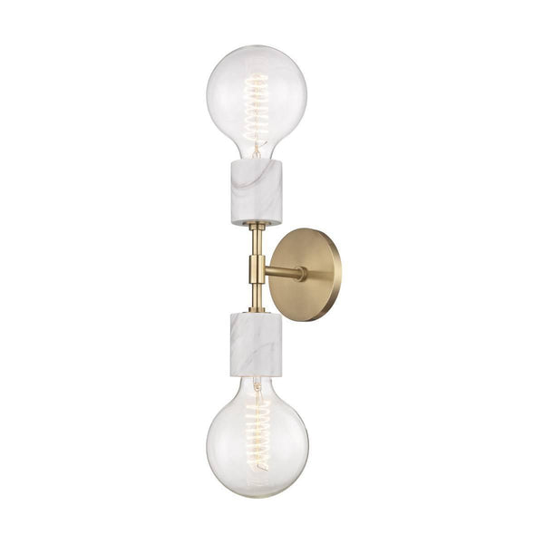 Asime Wall Sconce by Mitzi, Finish: Brass Aged, Nickel Polished, Number of Lights: 1, 2,  | Casa Di Luce Lighting