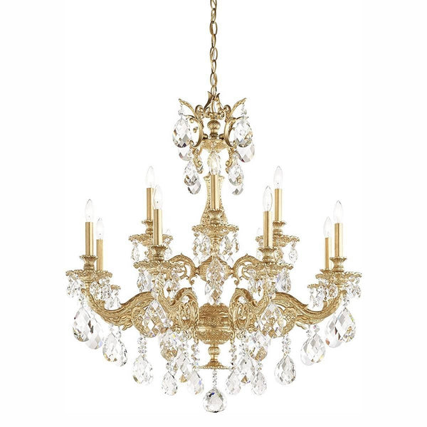Milano 5682 Chandelier by Schonbek, Finish: Gold Heirloom-Schonbek, Gold Etruscan-Schonbek, Gold French -Schonbek, Gold Parchment-Schonbek, Silver Antique-Schonbek, Parchment Bronze-Schonbek, Bronze Heirloom-Schonbek, Silver Roman-Schonbek, Bronze Florentine-Schonbek, Gild Midnight-Schonbek, Crystal Color: Optic Crystal-Schonbek, Crystal-Schonbek, Golden Shadow-Schonbek, Silver Shadow-Schonbek, Golden Teak-Schonbek,  | Casa Di Luce Lighting
