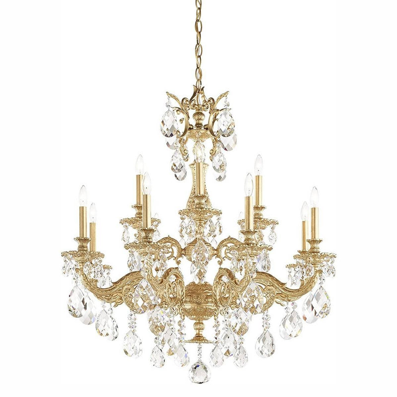 Milano 5682 Chandelier by Schonbek, Finish: Gold French -Schonbek, Crystal Color: Optic Crystal-Schonbek,  | Casa Di Luce Lighting