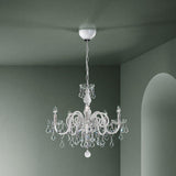 Dandolo 949 Chandelier by Sylcom, Color: Milk White Clear - Sylcom, Finish: Polish Chrome, Size: Large | Casa Di Luce Lighting
