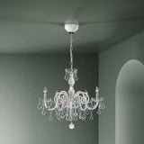 Dandolo 949 Chandelier by Sylcom, Color: Crystal with National Pendants - Sylcom, Finish: Polish Chrome, Size: Small | Casa Di Luce Lighting