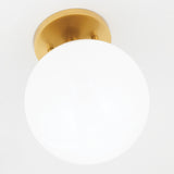 Stella Semi Flush Ceiling Light By Mitzi - Aged Brass Closer View