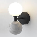 Matt Black-White Marble Dalt Wall Lamp Light by Aromas Del Campo