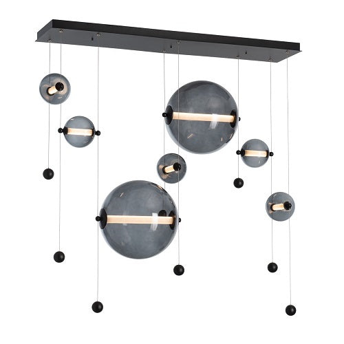 ABACUS DOUBLE LINEAR LED PENDANT BY HUBBARDTON FORGE, COLOR: COOL GREY, FINISH: INK, | CASA DI LUCE LIGHTING