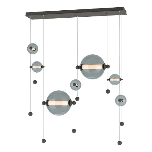 ABACUS DOUBLE LINEAR LED PENDANT BY HUBBARDTON FORGE, COLOR: COOL GREY, FINISH: NATURAL IRON, | CASA DI LUCE LIGHTING