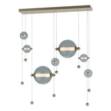 ABACUS DOUBLE LINEAR LED PENDANT BY HUBBARDTON FORGE, COLOR: COOL GREY, FINISH: SOFT GOLD, | CASA DI LUCE LIGHTING